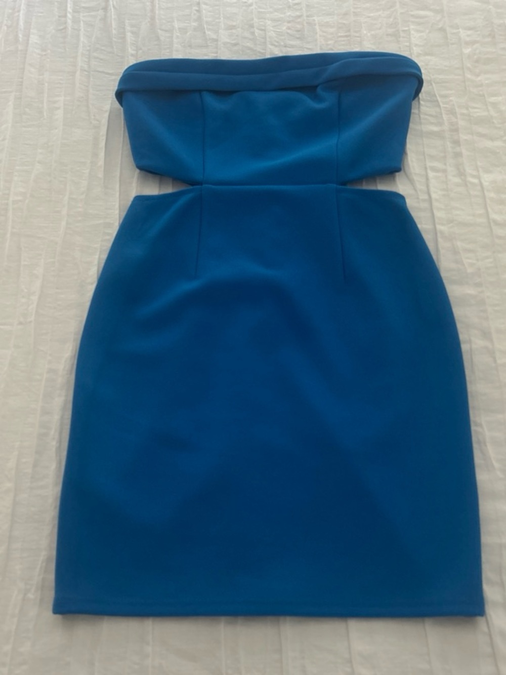 Princess Polly Strapless Cutout Bodycon Dress in Bright Blue